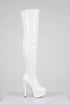 Women's White Patent Thigh High Over The Knee Stiletto Boots Zip 14777