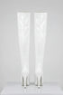 Women's White Patent Thigh High Over The Knee Stiletto Boots Zip 14777