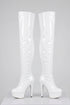 Women's White Patent Thigh High Over The Knee Stiletto Boots Zip 14777