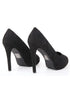 Black Suede Round Toe High Heel Court Shoes – G-925