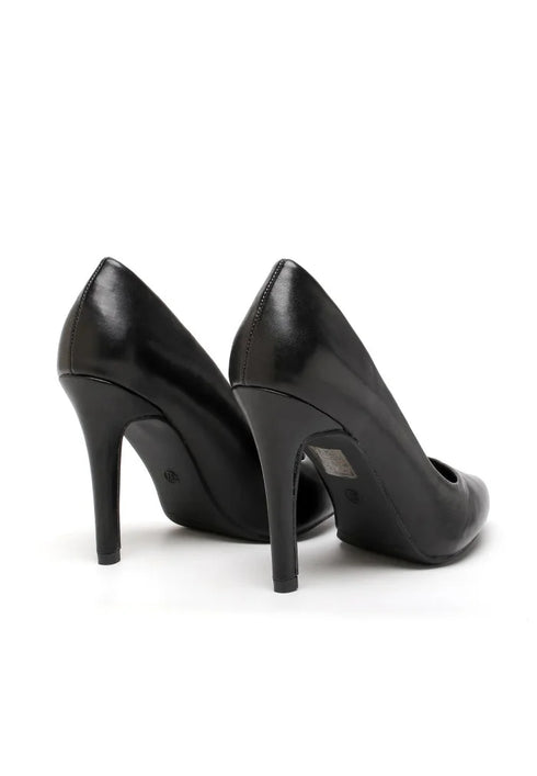 Black Matte Pointed Toe Stiletto Heel Court Shoes – G-924