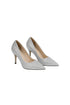 Silver Glitter Stiletto High Heel Court Shoes Pointed Toe 4.5 Inch — BS-12924