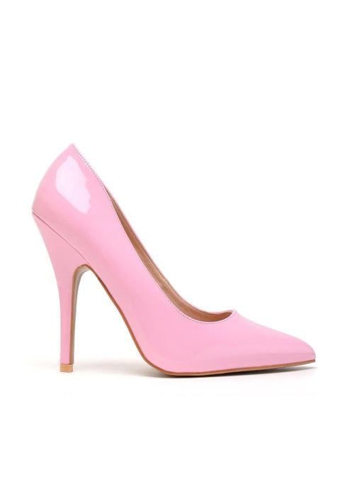 Pointy Toe Court Shoes Pink Patent Stiletto Heel Formal Elegant G-924