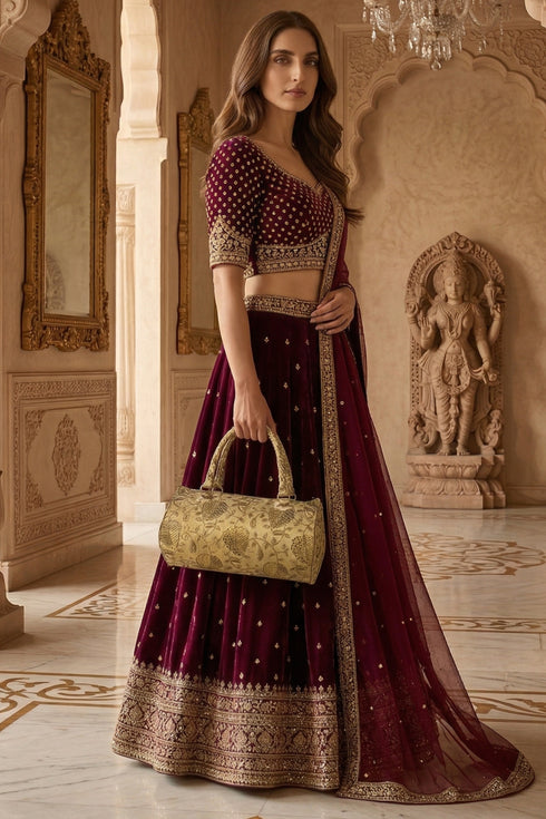 Ivory Tila Embroidered Handbag