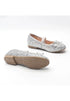 Girl’s Mary Jane Ballerina Flat Shoes- Silver Glitter