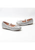 Girl’s Mary Jane Ballerina Flat Shoes- Silver Glitter