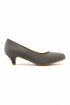 Women Round Toe Kitten Heel Shoes Grey Suede G-20