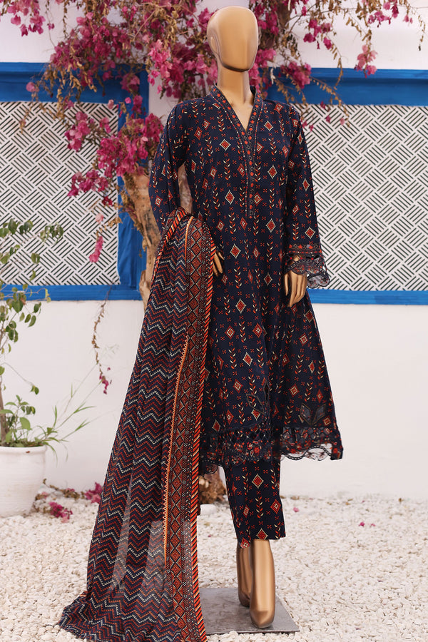 Bin Saeed Embroidered Printed Lawn 3 Piece BS-89