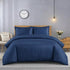 3 Piece Satin Stripe Duvet Cover Set with Pillowcases – Soft Breathable Hotel Style Bedding