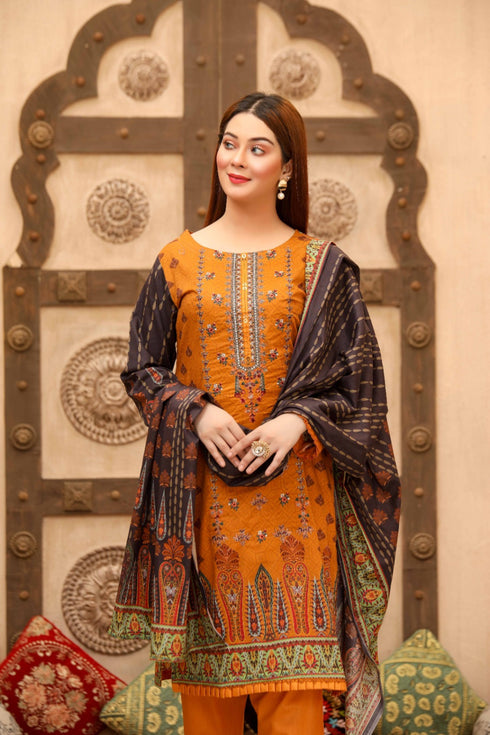 Bin Saeed Embroidered Lawn 3 Piece BS-34