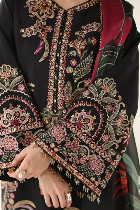 Baroque Embroidered Silk Suit UF-4175