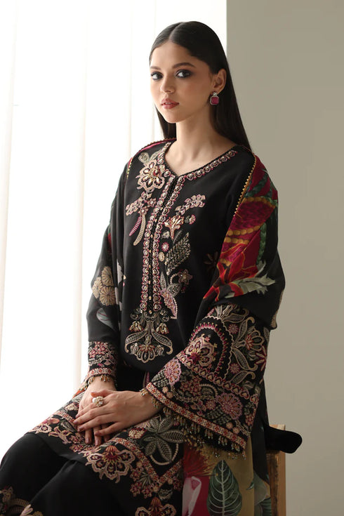 Baroque Embroidered Silk Suit UF-4175