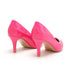 Womens Mid Heels Pointed Toe Party Court Shoes- Hot Pink Patent G-923-3
