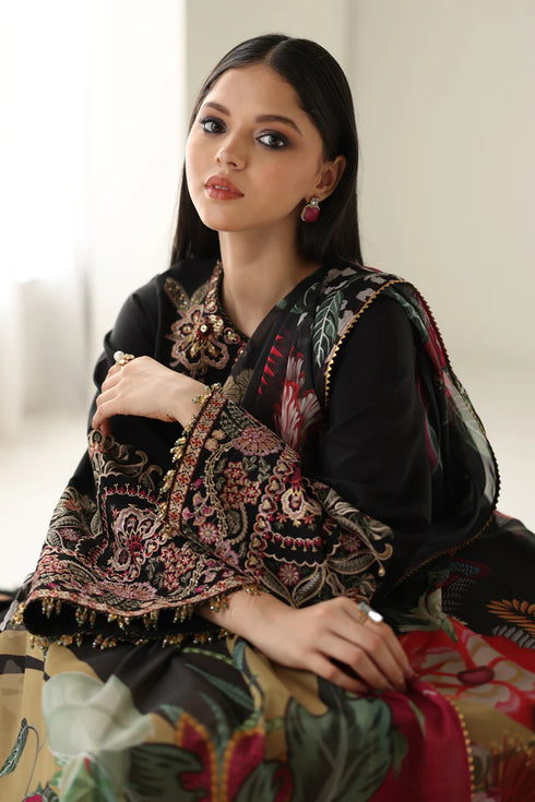 Baroque Embroidered Silk Suit UF-4175