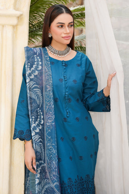 Dynia's By Bin Saeed Embroidered Chickenkari Lawn Suit BS-103