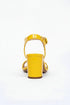 Women's Yellow Patent Ankle Strap Block Heel Sandals Buckle Round Toe 1840