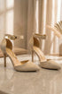 Nude Suede Ankle Strap Heel 221