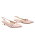Women's Nude Slingback Kitten Heel Pointed Toe Shoes Latex Insole — G-56955-3