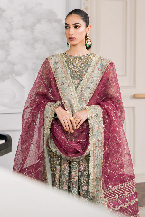 Baroque Embroidered Net 3 Piece Suit CH12-02