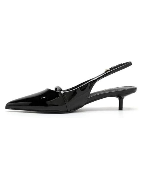 Women's Black Slingback Kitten Heel Shoes G-56955-2