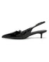 Women's Black Slingback Kitten Heel Shoes G-56955-2