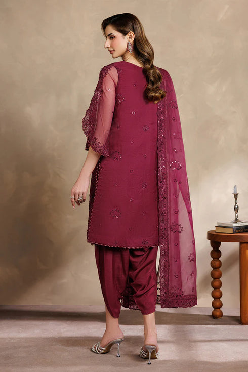 Zarif Embroidered Organza Suit ZYR-SURKH-01