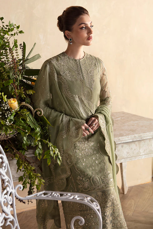 Afrozeh Embroidered Chiffon 3 piece suit Cassia