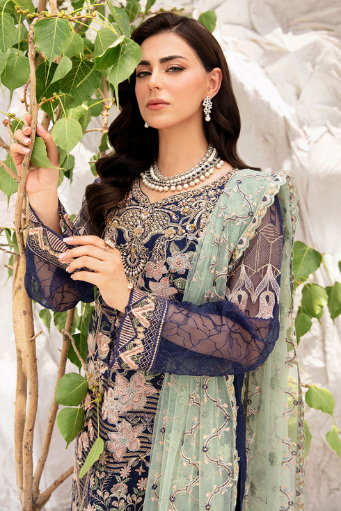 Ramsha Embroided Organza 3 Piece suit M-902