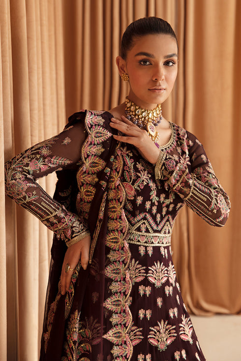 Ayzel Embroidered CHIFFON 3 Piece suit Camellia