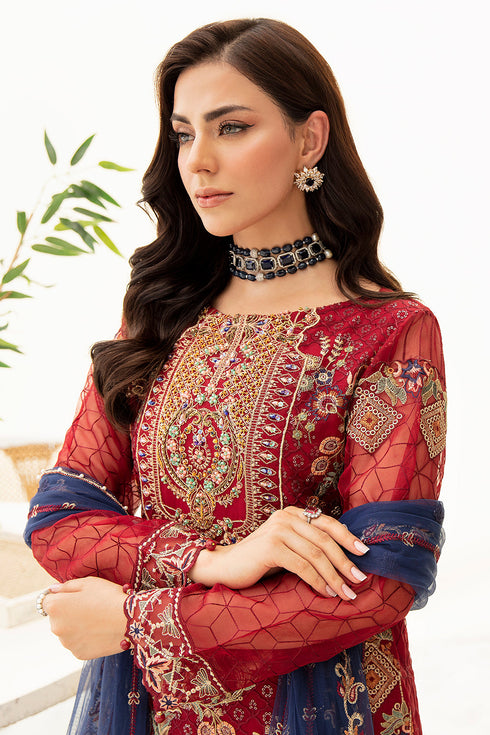 Ramsha Embroided Organza 3 Piece suit M-908