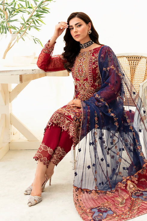 Ramsha Embroided Organza 3 Piece suit M-908