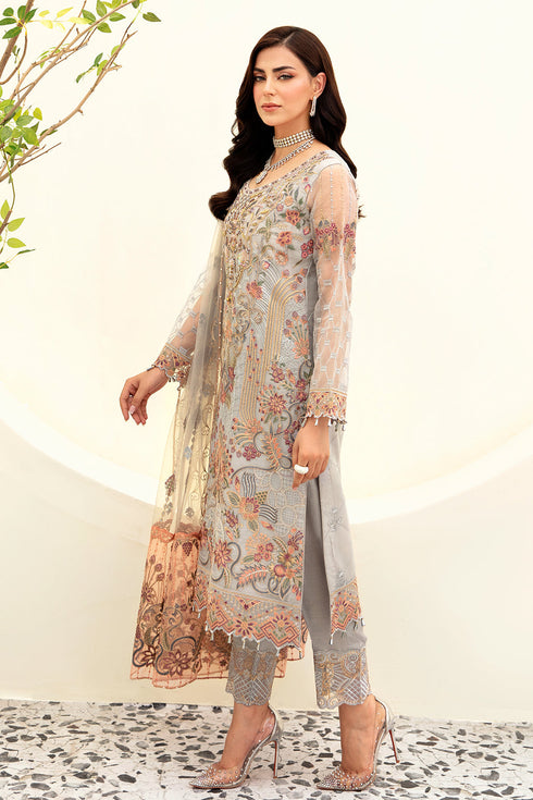 Ramsha Embroided Organza 3 Piece suit M-909