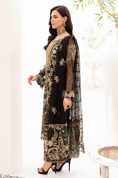 Ramsha Embroided Organza 3 Piece suit M-906