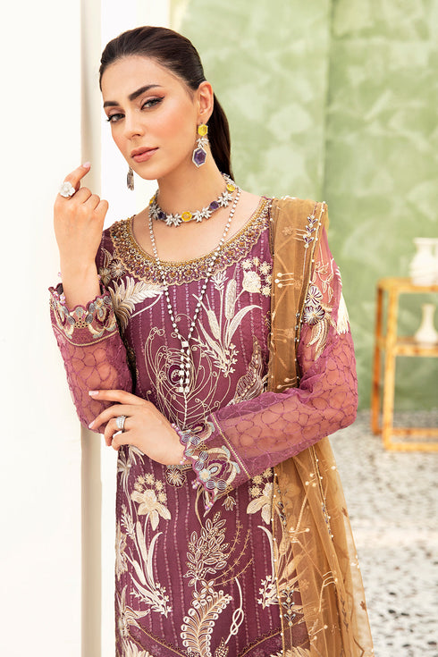 Ramsha Embroided Organza 3 Piece suit M-910