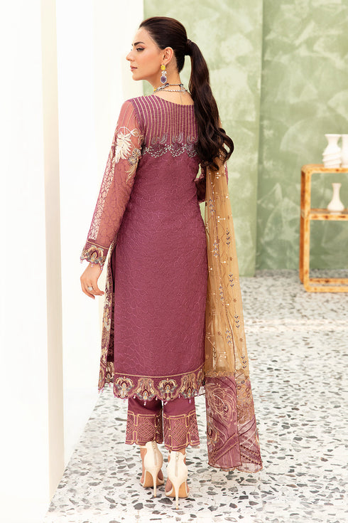 Ramsha Embroided Organza 3 Piece suit M-910