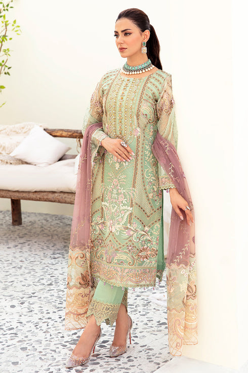 Ramsha Embroided Organza 3 Piece suit M-905