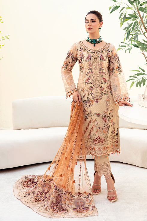 Ramsha Embroided Organza 3 Piece suit M-901