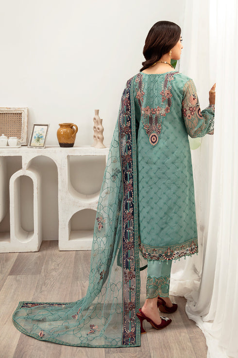 Ramsha Embroided Organza 3 Piece suit M-1001