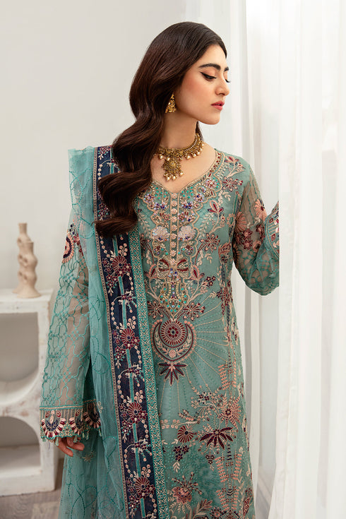 Ramsha Embroided Organza 3 Piece suit M-1001