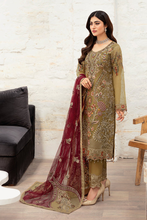 Ramsha Embroided Organza 3 Piece suit M-1010