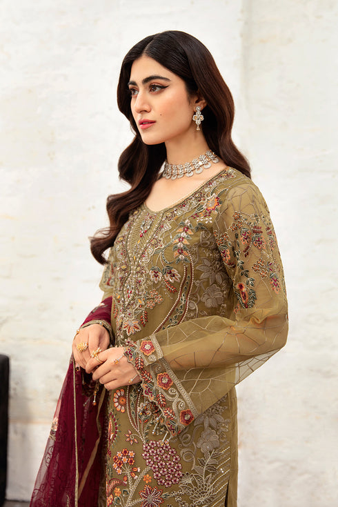 Ramsha Embroided Organza 3 Piece suit M-1010