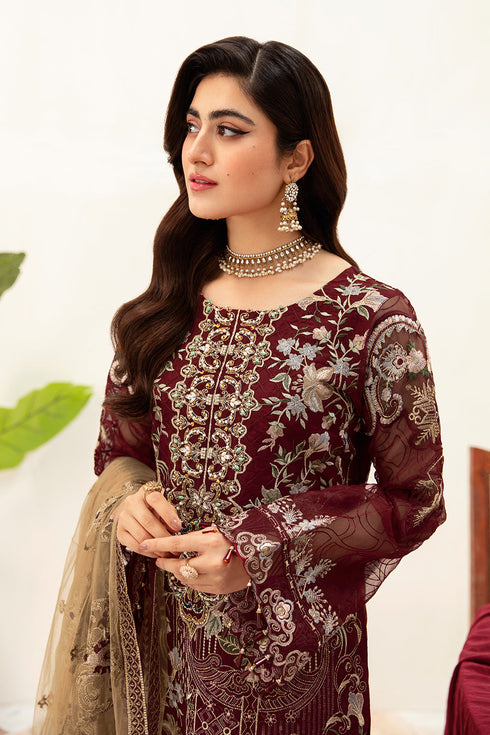 Ramsha Embroided Organza 3 Piece suit M-1003