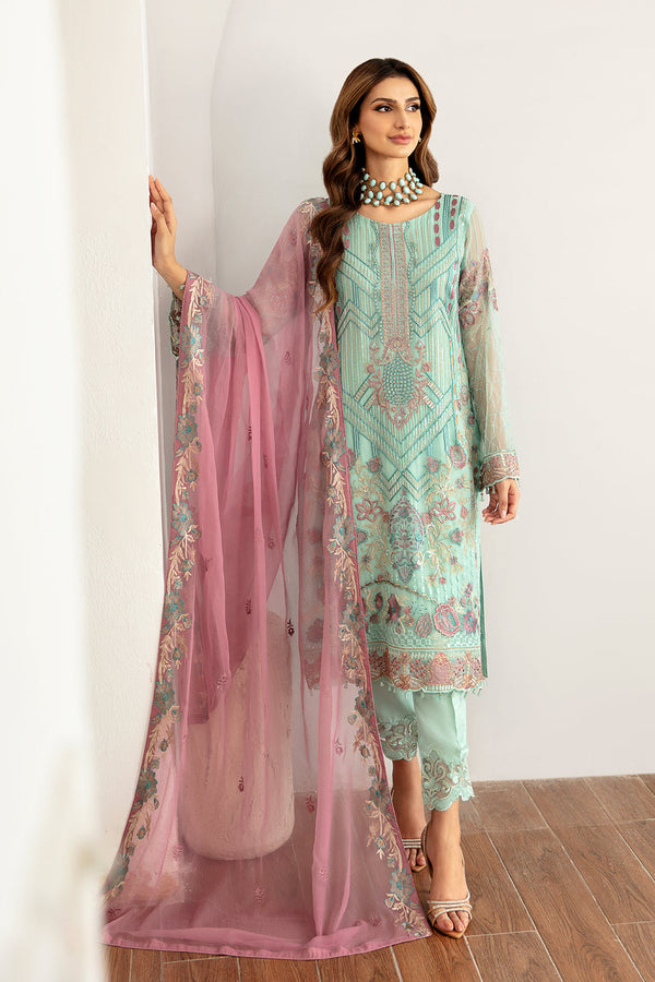Ramsha Embroided Chiffon 3 Piece suit D-1107