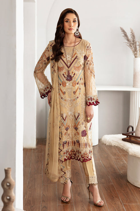 Ramsha Embroided Chiffon 3 Piece suit D-1108