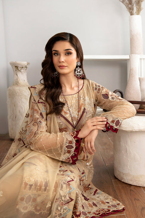 Ramsha Embroided Chiffon 3 Piece suit D-1108