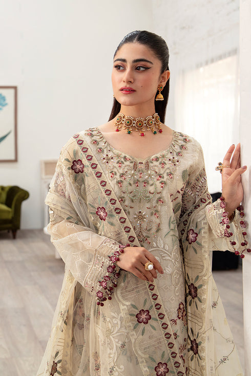 Ramsha Embroided Organza 3 Piece suit M-1004