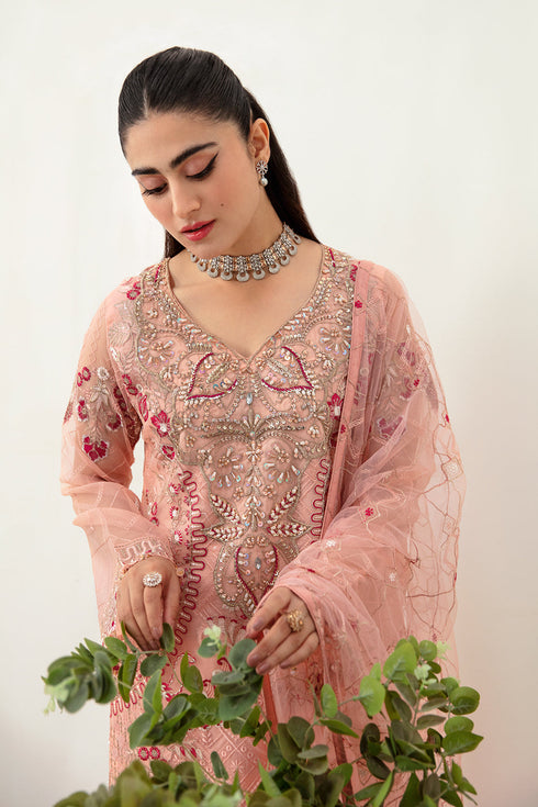 Ramsha Embroided Organza 3 Piece suit M-1007