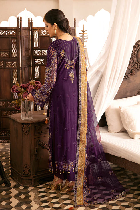 Ramsha Embroidered Net 3 Piece suit H-303