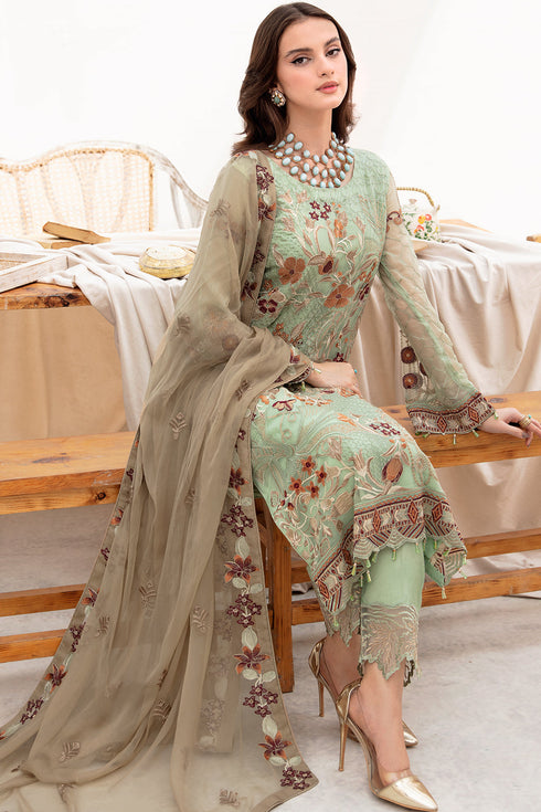 Ramsha Embroided Chiffon 3 Piece suit A-710