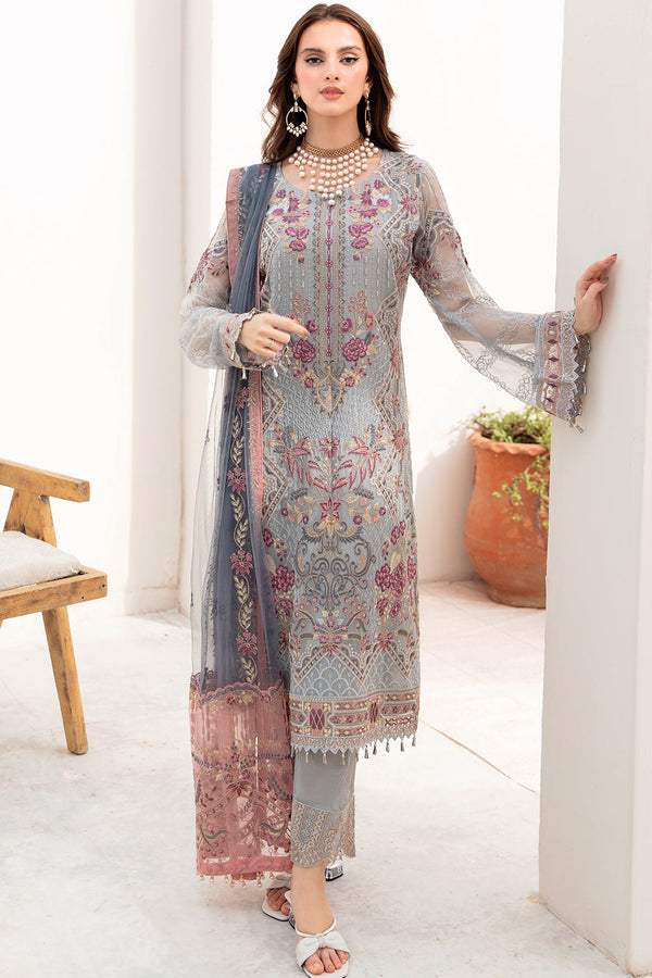 Ramsha Embroided Chiffon 3 Piece suit A-703